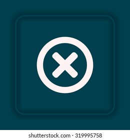 Delete icon. Cross sign in circle - can be used as symbols of wrong, close, deny etc. icon. vector design