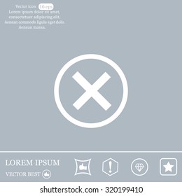 Delete icon. Cross sign in circle - can be used as symbols of wrong, close, deny etc. Vector illustration, EPS 10