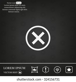 Delete icon. Cross sign in circle - can be used as symbols of wrong, close, deny etc. Vector illustration, EPS 10
