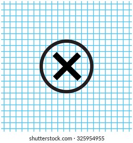 Delete icon. Cross sign in circle - can be used as symbols of wrong, close, deny etc. Vector illustration, EPS 10