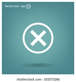 Delete icon. Cross sign in circle - can be used as symbols of wrong, close, deny etc. Vector illustration, EPS 10