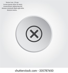 Delete icon. Cross sign in circle - can be used as symbols of wrong, close, deny etc. Vector illustration, EPS 10