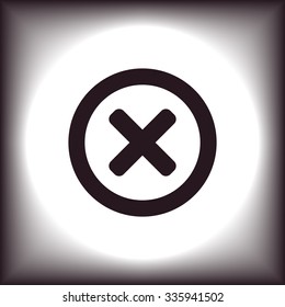 Delete icon. Cross sign in circle - can be used as symbols of wrong, close, deny etc. icon. vector design