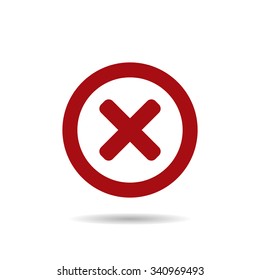 Delete icon. Cross sign in circle - can be used as symbols of wrong, close, deny etc. icon. vector design