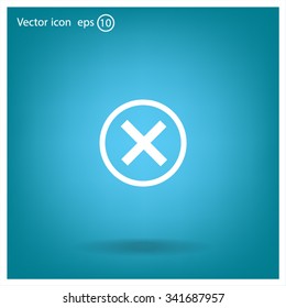 Delete icon. Cross sign in circle - can be used as symbols of wrong, close, deny etc. Vector illustration, EPS 10