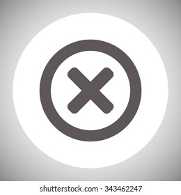 Delete icon. Cross sign in circle - can be used as symbols of wrong