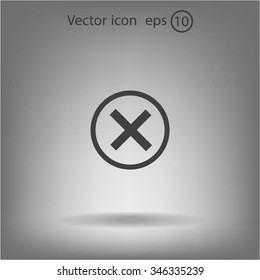 Delete icon. Cross sign in circle - can be used as symbols of wrong, close, deny etc. Vector illustration, EPS 10