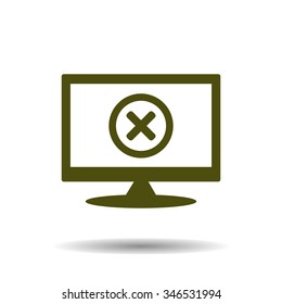 Delete icon. Cross sign in circle - can be used as symbols of wrong, close, deny etc. icon. vector design