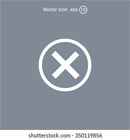 Delete icon. Cross sign in circle - can be used as symbols of wrong, close, deny etc. Vector illustration, EPS 10