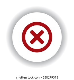 Delete icon. Cross sign in circle - can be used as symbols of wrong, red isolated white background