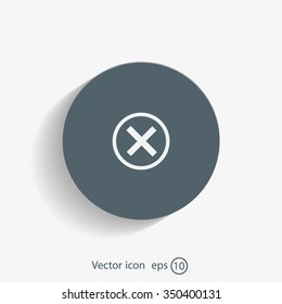 Delete icon. Cross sign in circle - can be used as symbols of wrong, close, deny etc. Vector illustration, EPS 10