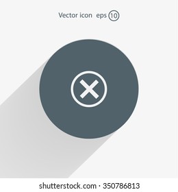 Delete icon. Cross sign in circle - can be used as symbols of wrong, close, deny etc. Vector illustration, EPS 10