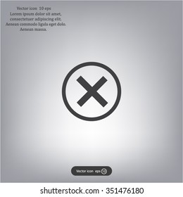 Delete icon. Cross sign in circle - can be used as symbols of wrong, close, deny etc. Vector illustration, EPS 10