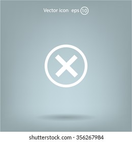Delete icon. Cross sign in circle - can be used as symbols of wrong, close, deny etc. Vector illustration, EPS 10