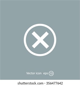 Delete icon. Cross sign in circle - can be used as symbols of wrong, close, deny etc. Vector illustration, EPS 10