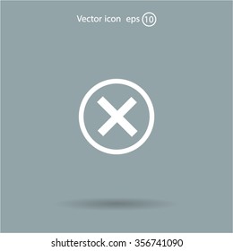 Delete icon. Cross sign in circle - can be used as symbols of wrong, close, deny etc. Vector illustration, EPS 10