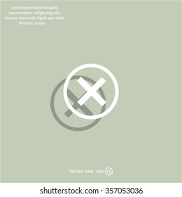 Delete icon. Cross sign in circle - can be used as symbols of wrong, close, deny etc. Vector illustration, EPS 10