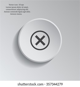 Delete icon. Cross sign in circle - can be used as symbols of wrong, close, deny etc. Vector illustration, EPS 10