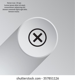 Delete icon. Cross sign in circle - can be used as symbols of wrong, close, deny etc. Vector illustration, EPS 10