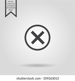 Delete icon. Cross sign in circle - can be used as symbols of wrong, close, deny etc. Vector illustration, EPS 10