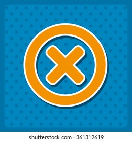 Delete icon. Cross sign in circle - can be used as symbols of wrong, close, deny etc icon, vector illustration. Flat design style