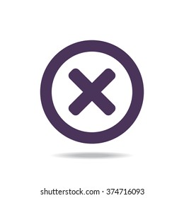 Delete icon. Cross sign in circle - can be used as symbols of wrong