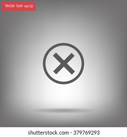 Delete icon. Cross sign in circle - can be used as symbols of wrong, close, deny etc. Vector illustration, EPS 10