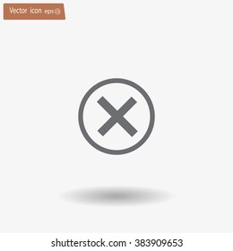 Delete icon. Cross sign in circle - can be used as symbols of wrong, close, deny etc. Vector illustration, EPS 10