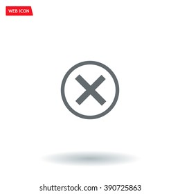 Delete icon. Cross sign in circle - can be used as symbols of wrong, close, deny etc. Vector illustration, EPS 10