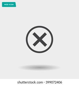 Delete icon. Cross sign in circle - can be used as symbols of wrong, close, deny etc. Vector illustration, EPS 10