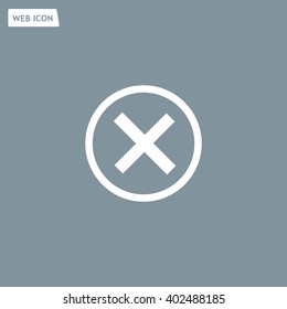 Delete icon. Cross sign in circle - can be used as symbols of wrong, close, deny etc. Vector illustration, EPS 10