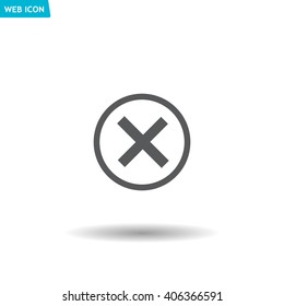 Delete icon. Cross sign in circle - can be used as symbols of wrong, close, deny etc. Vector illustration, EPS 10