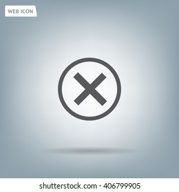 Delete icon. Cross sign in circle - can be used as symbols of wrong, close, deny etc. Vector illustration, EPS 10