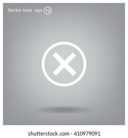 Delete icon. Cross sign in circle - can be used as symbols of wrong, close, deny etc. Vector illustration, EPS 10