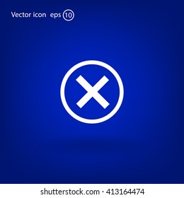 Delete icon. Cross sign in circle - can be used as symbols of wrong, close, deny etc. Vector illustration, EPS 10