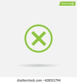 Delete icon. Cross sign in circle - can be used as symbols of wrong, close, deny etc. Vector illustration, EPS 10