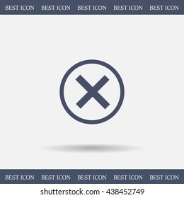 Delete icon. Cross sign in circle - can be used as symbols of wrong, close, deny etc. Vector illustration, EPS 10