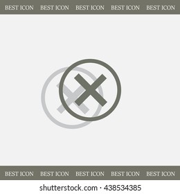Delete icon. Cross sign in circle - can be used as symbols of wrong, close, deny etc. Vector illustration, EPS 10