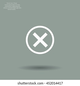 Delete icon. Cross sign in circle - can be used as symbols of wrong, close, deny etc. Vector illustration, EPS 10