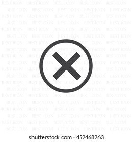 Delete icon. Cross sign in circle - can be used as symbols of wrong, close, deny etc. Vector illustration, EPS 10