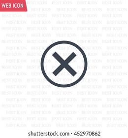 Delete icon. Cross sign in circle - can be used as symbols of wrong, close, deny etc. Vector illustration, EPS 10