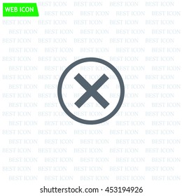 Delete icon. Cross sign in circle - can be used as symbols of wrong, close, deny etc. Vector illustration, EPS 10