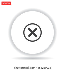 Delete icon. Cross sign in circle - can be used as symbols of wrong, close, deny etc. Vector illustration, EPS 10