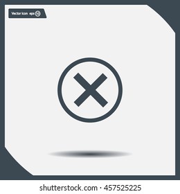 Delete icon. Cross sign in circle - can be used as symbols of wrong, close, deny etc. Vector illustration, EPS 10