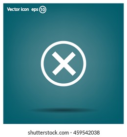 Delete icon. Cross sign in circle - can be used as symbols of wrong, close, deny etc. Vector illustration, EPS 10