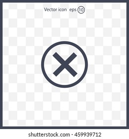 Delete icon. Cross sign in circle - can be used as symbols of wrong, close, deny etc. Vector illustration, EPS 10