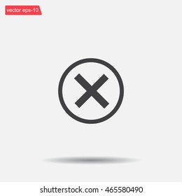 Delete icon. Cross sign in circle - can be used as symbols of wrong, close, deny etc. Vector illustration, EPS 10