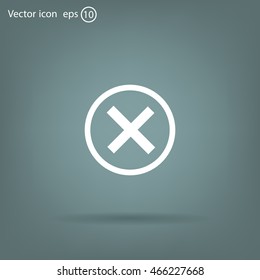 Delete icon. Cross sign in circle - can be used as symbols of wrong, close, deny etc. Vector illustration, EPS 10