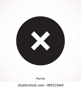 Delete icon. Cross sign in circle - can be used as symbols of wrong, close, deny etc. icon. vector design