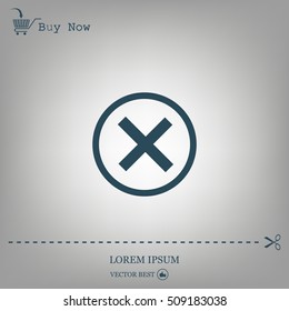 Delete icon. Cross sign in circle - can be used as symbols of wrong, close, deny etc. Vector illustration, EPS 10